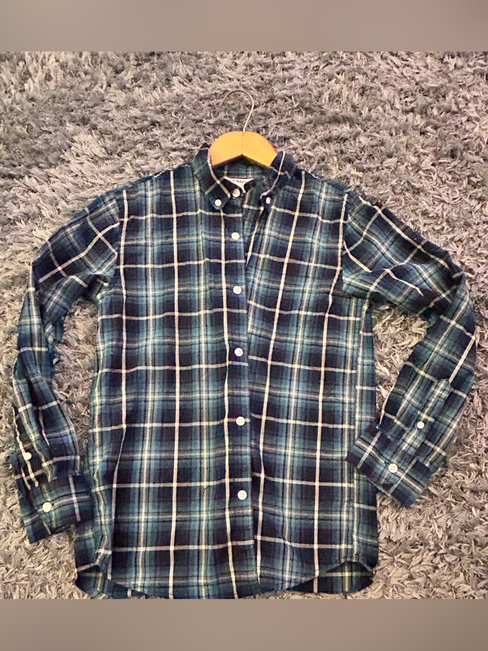 Old Navy Boys Blue Plaid Button-Down Shirt - Classic Casual